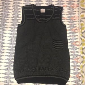 Black and Gray Chanel Sweater Vest